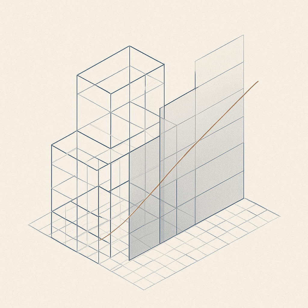 Abstract representation of a structured, layered financial model